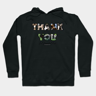 Thank you - mixed cats oil painting word art Hoodie